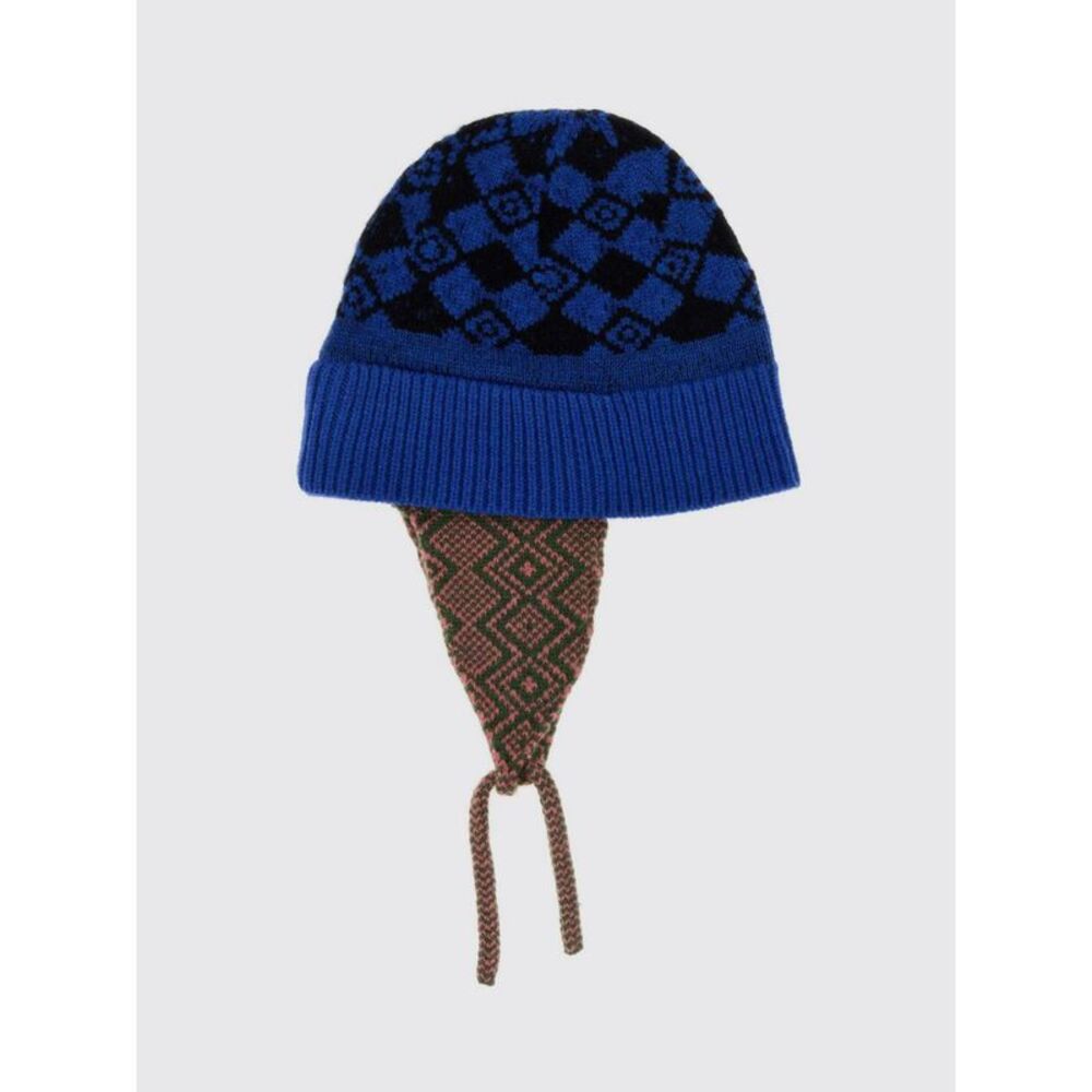 Dries Van Noten Men Jacquard Wool Dries Van Noten Beanie Hat With Cuffed Hem